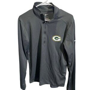 Nike Dri-Fit Green Bay Packers Quarter-Zip Pullover‎ Small Gray